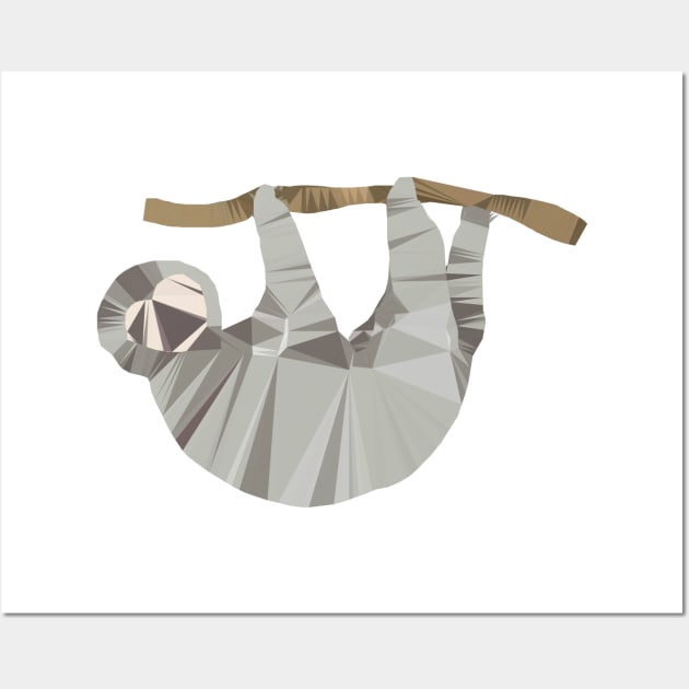 sloth geometric illustration Wall Art by benchmark